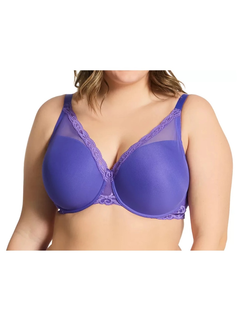 Natori Feathers Full Figure Underwire Bra 32D Blue Lavender